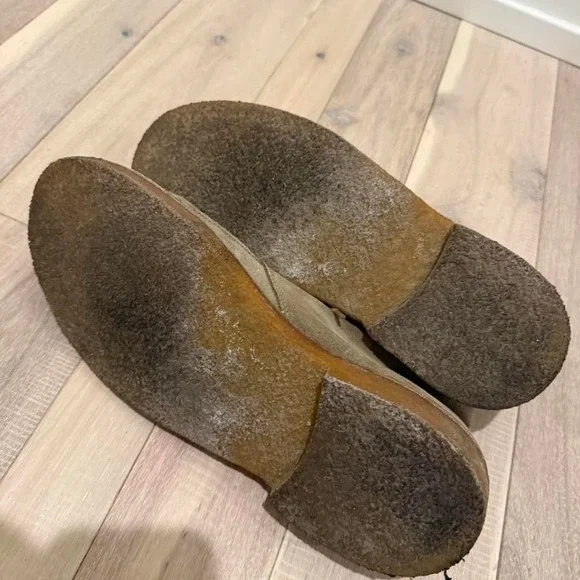 Vintage Made in Italy Vera Pelle Sz 9 green suede dress shoes - Picture 8 of 8